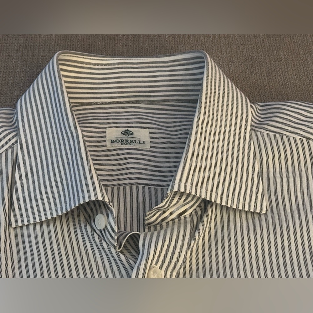 Borrelli Napoli Multi Color Stripes Pattern L/S M… - image 1